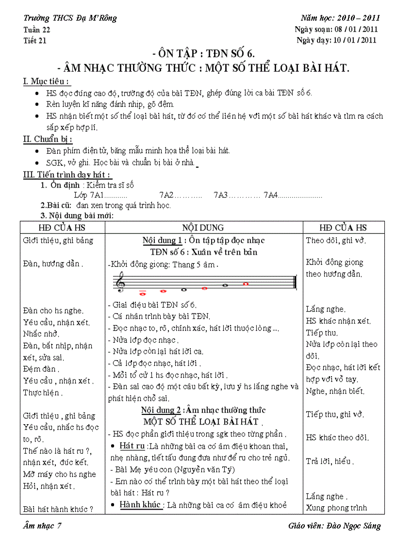 Tiết 21 lớp 7