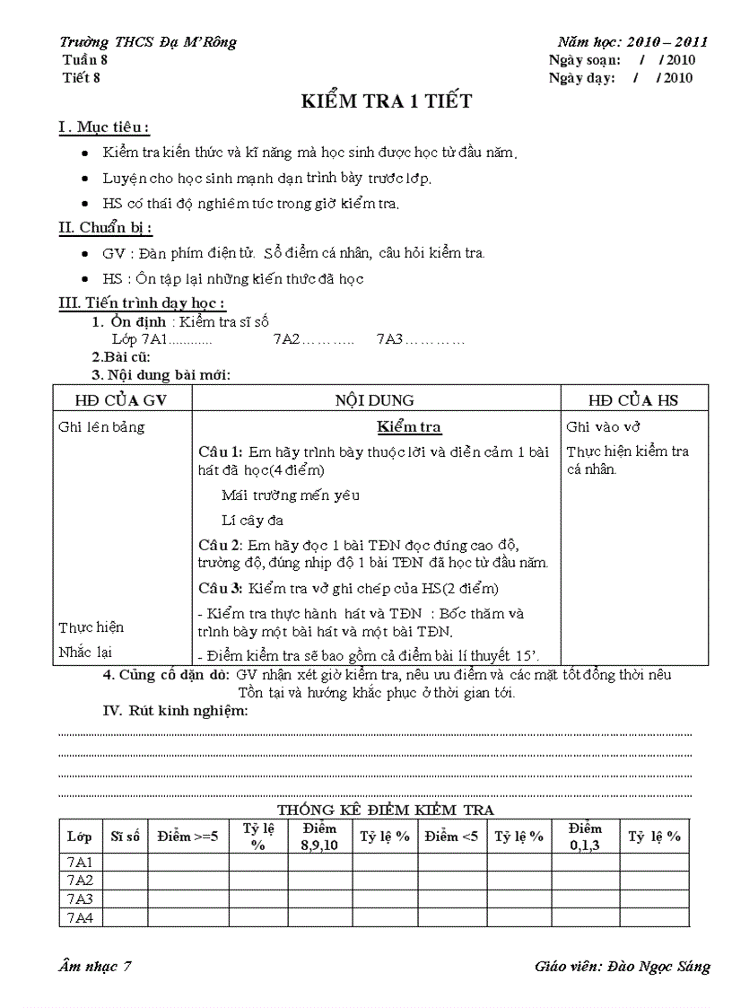 Tuần 8 tiết 8