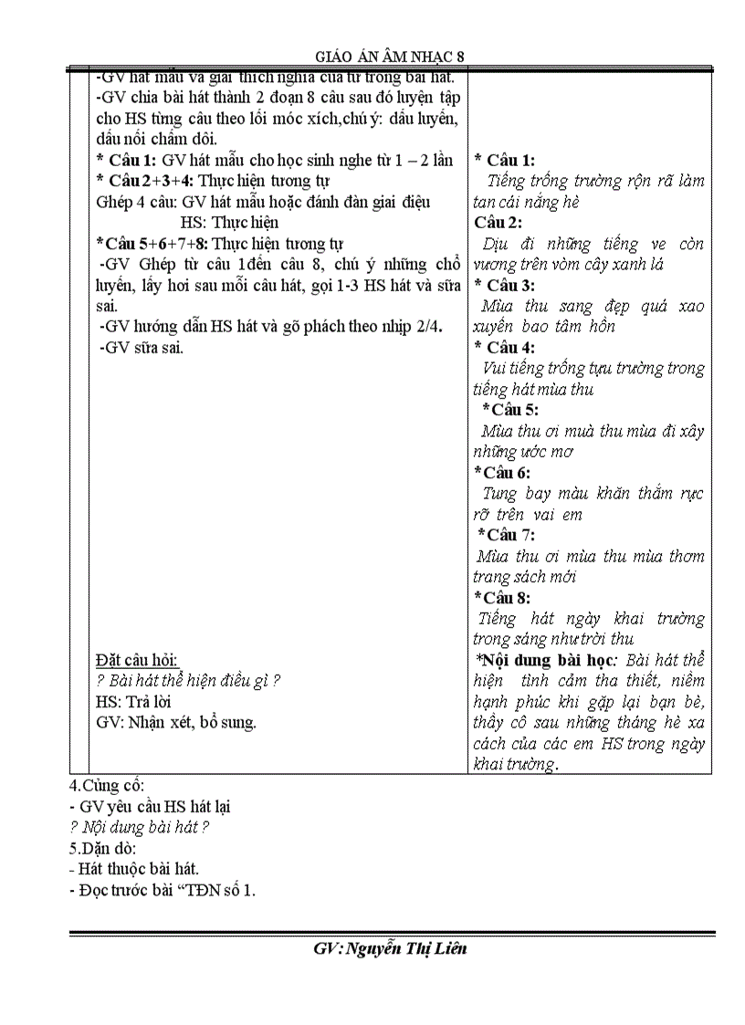 image for page Am nhac 8 theo chuan theo PPCT 2011 2012 tiết 1 19