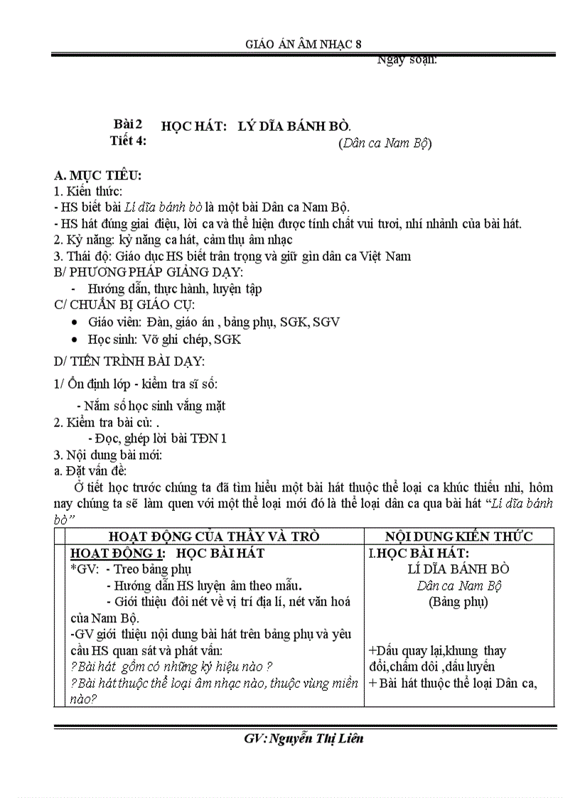 image for page Am nhac 8 theo chuan theo PPCT 2011 2012 tiết 1 19