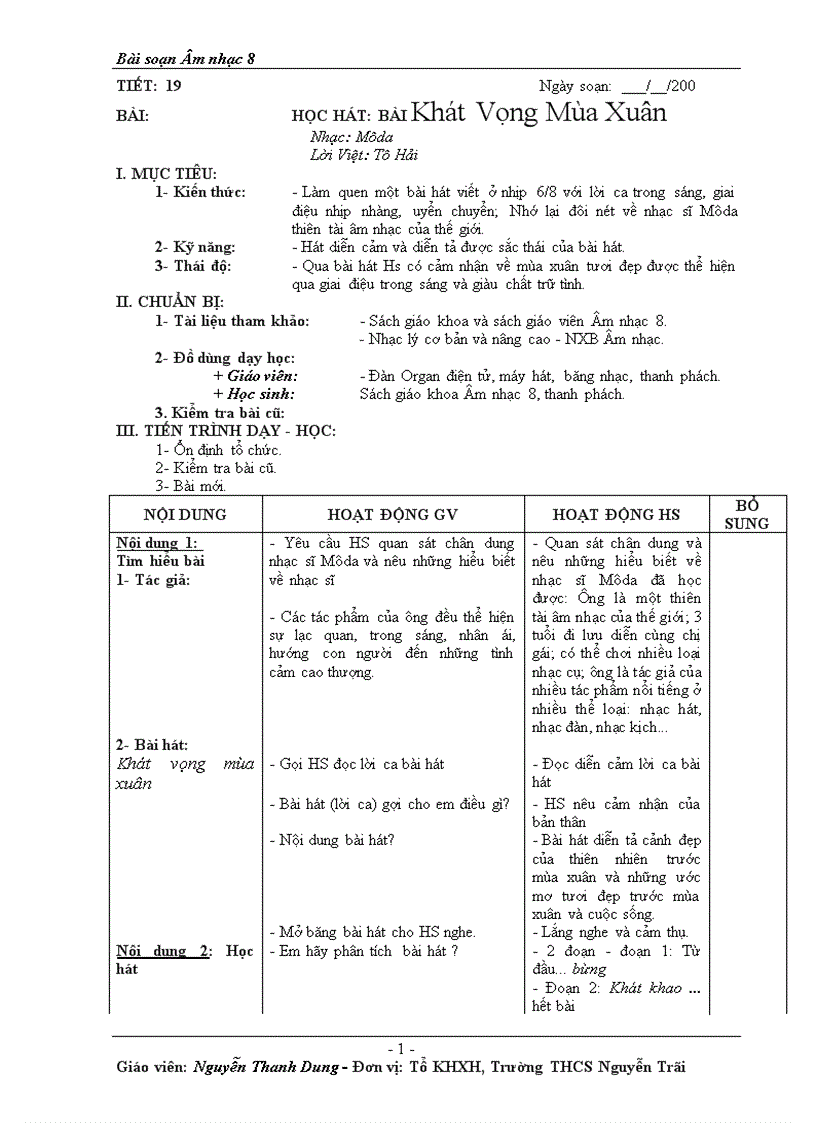 image for page Bài soạn Âm nhạc 8 học kì II