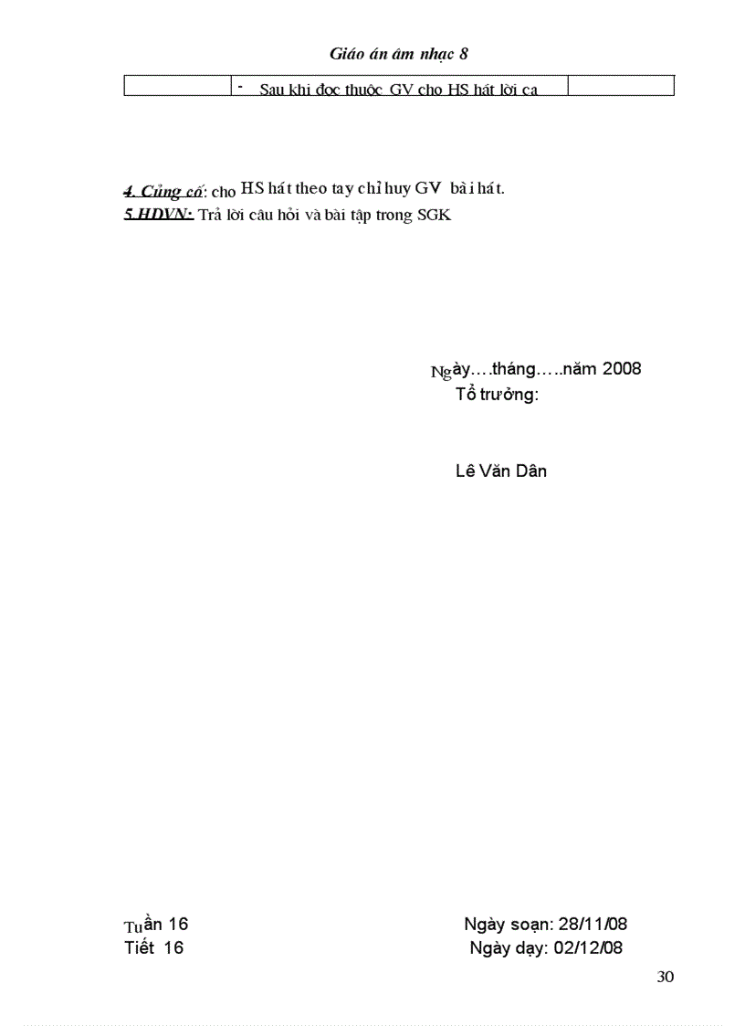 image for page Bộ giáo án âm nhạc lớp 8