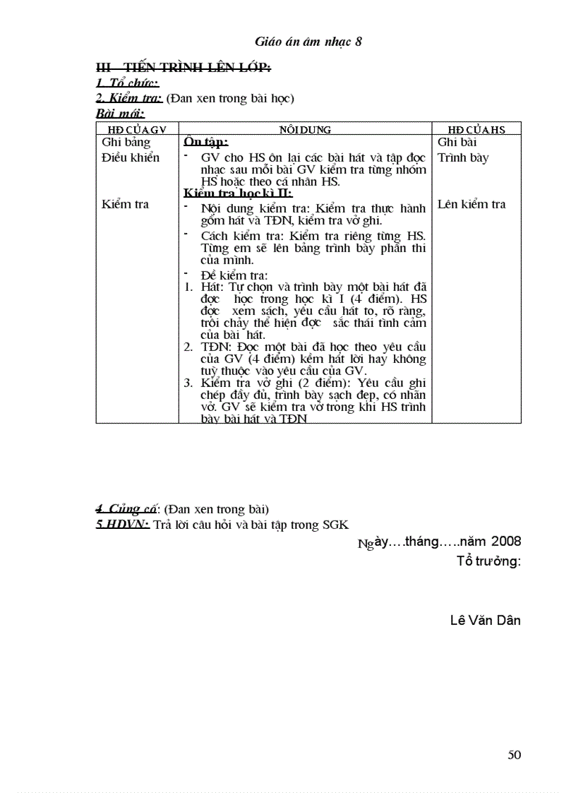 image for page Bộ giáo án âm nhạc lớp 8