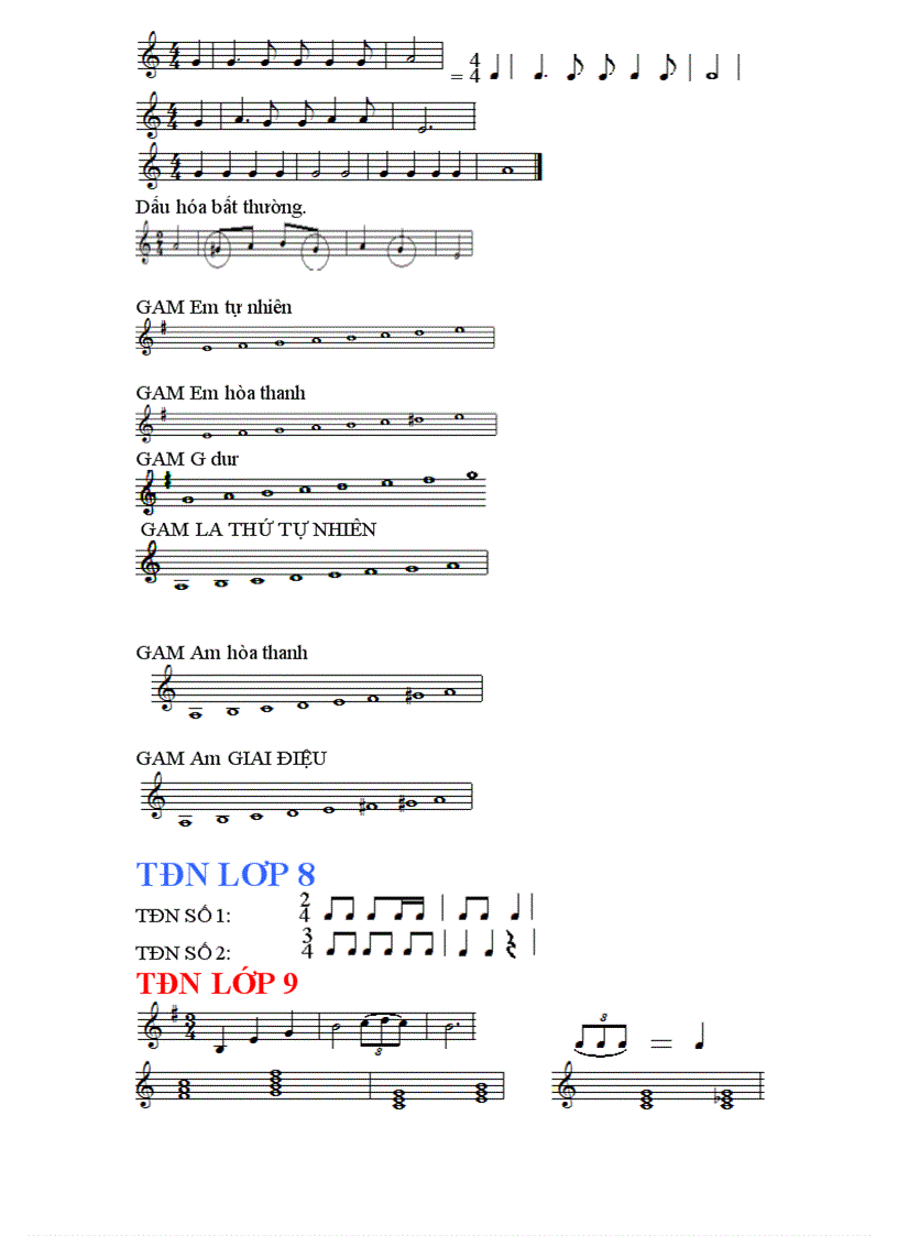 image for page Các mẫu gam luyện thanh nhạc lí trong giao an