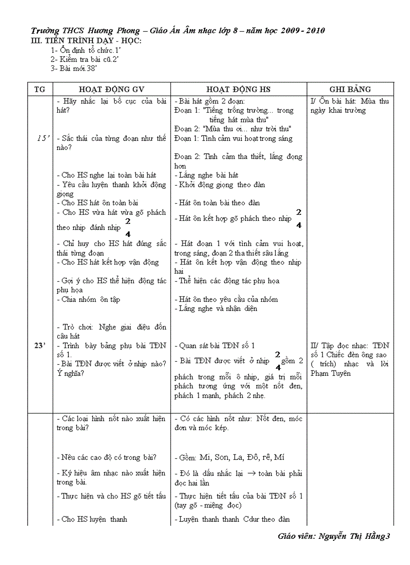 GIAO AN ÂM NHẠC 8 ca nam