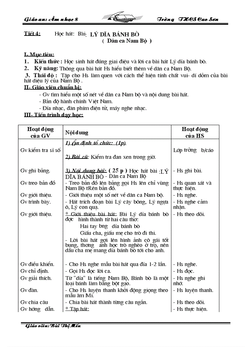 image for page Giáo Án Âm nhạc 8 09 10 Trọn Bộ