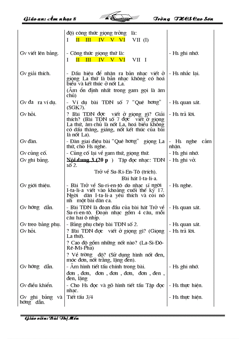 image for page Giáo Án Âm nhạc 8 09 10 Trọn Bộ
