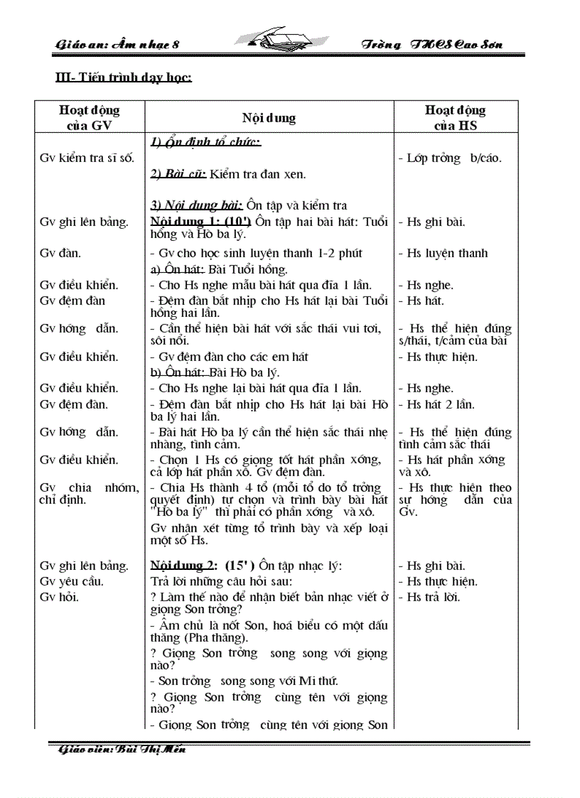 image for page Giáo Án Âm nhạc 8 09 10 Trọn Bộ