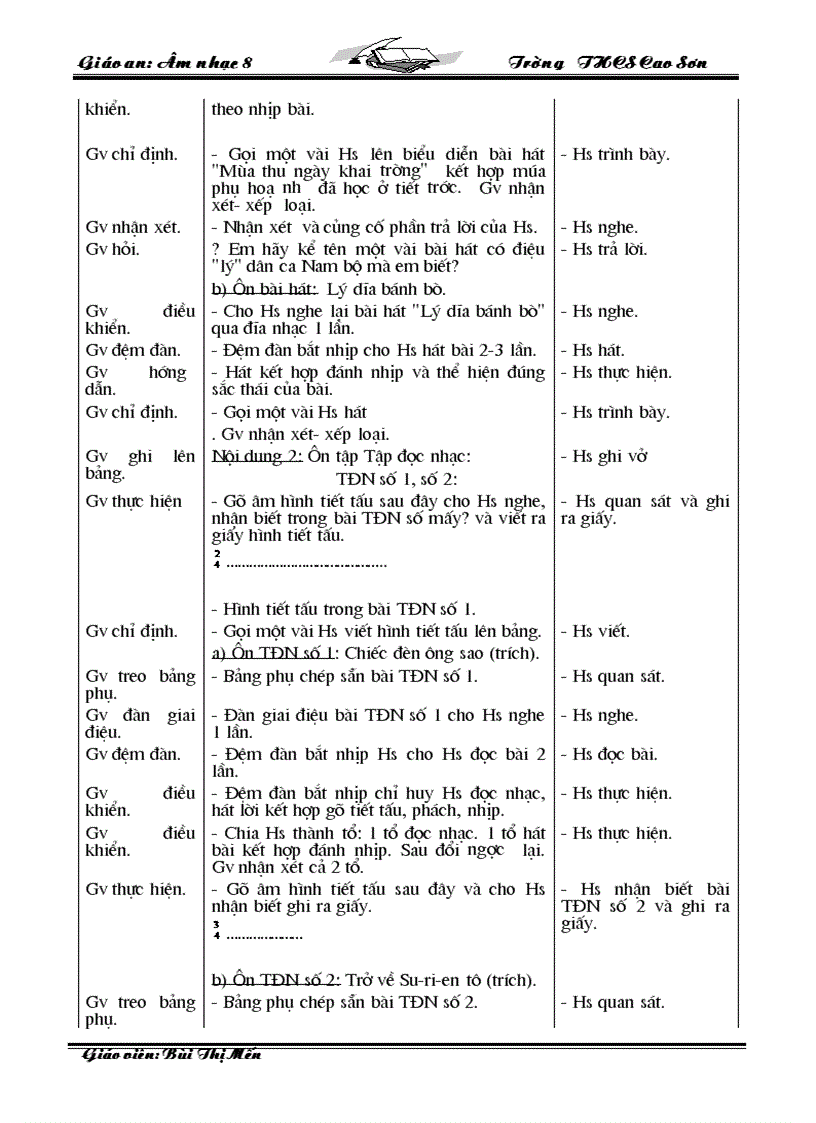 image for page Giáo Án Âm nhạc 8 09 10 Trọn Bộ