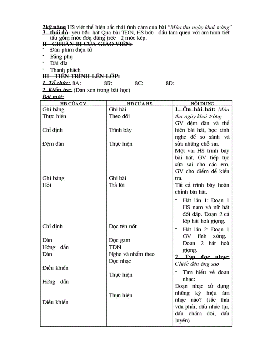image for page Giáo án Âm nhạc 8 cả năm chuẩn