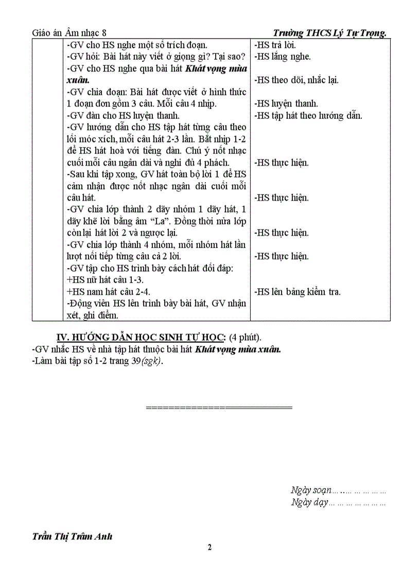 image for page Giáo án âm nhạc 8 chuân kiên thức