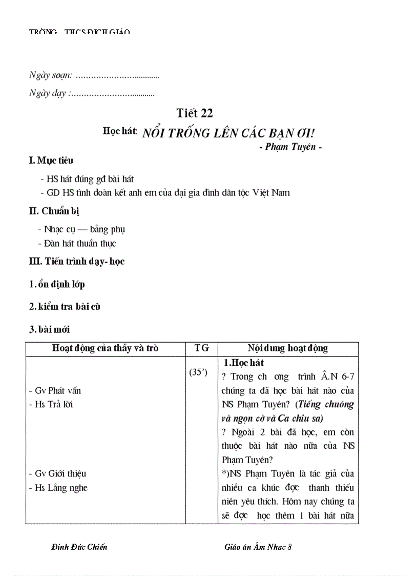 image for page Giáo án âm nhạc 8 đầy đủ