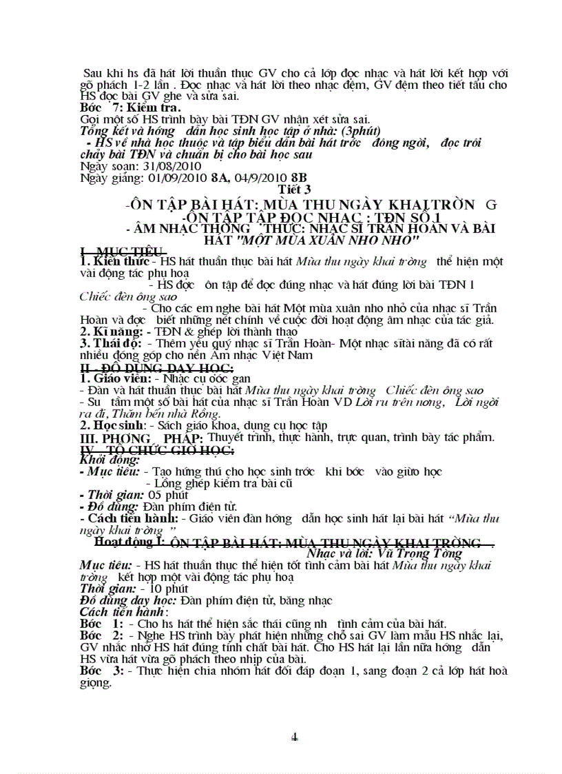 image for page Giáo án Âm nhạc 8 hay