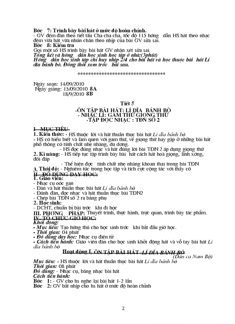 image for page Giáo án Âm nhạc 8 hay