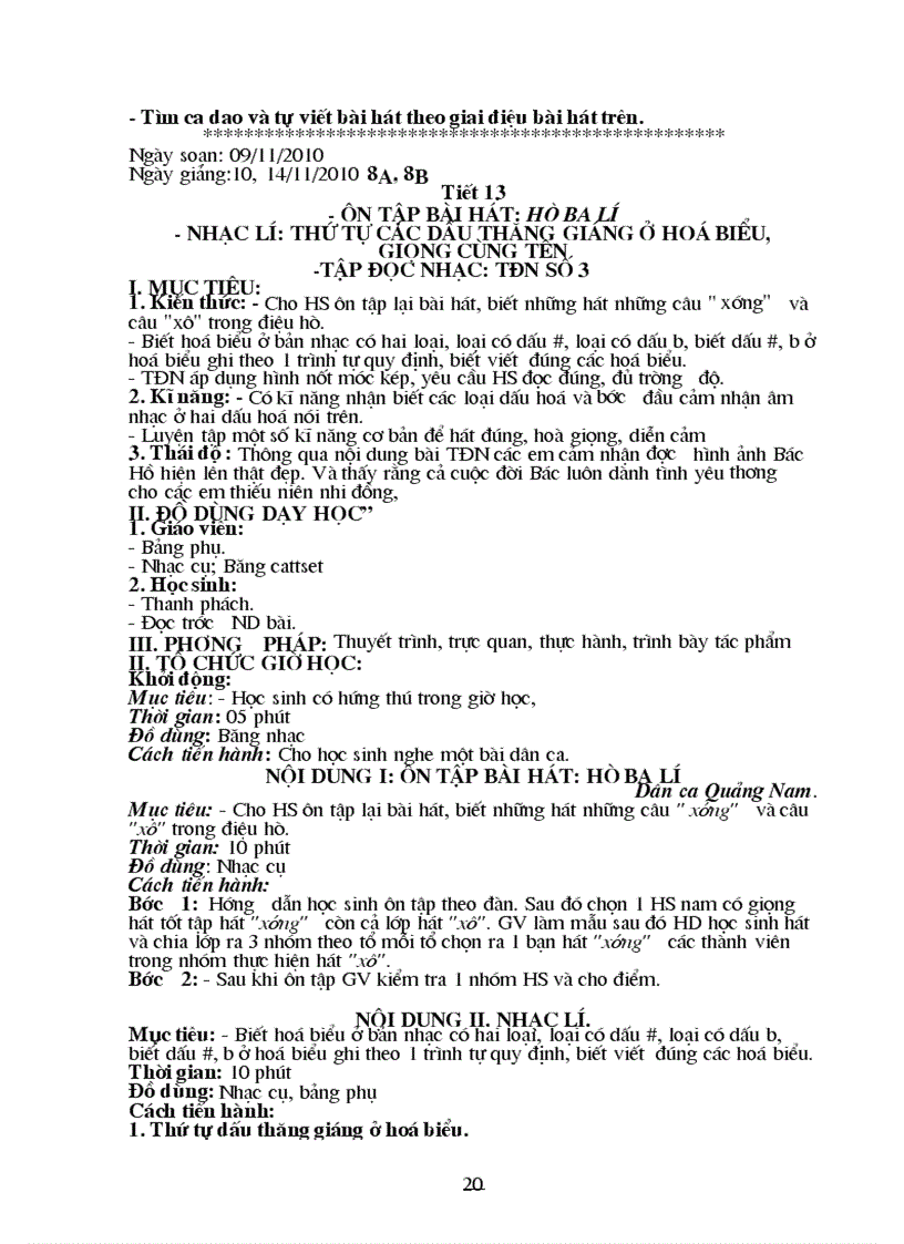 image for page Giáo án Âm nhạc 8 hay