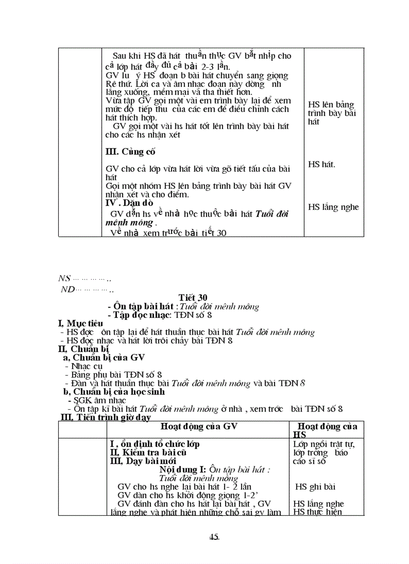 image for page Giáo án Âm nhạc 8 hay