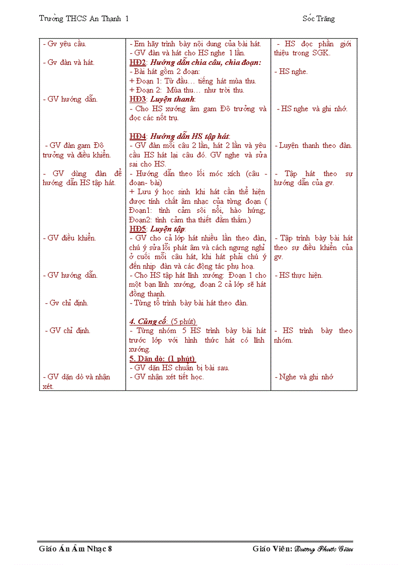 image for page Giáo án âm nhạc 8 Mới nhất đây