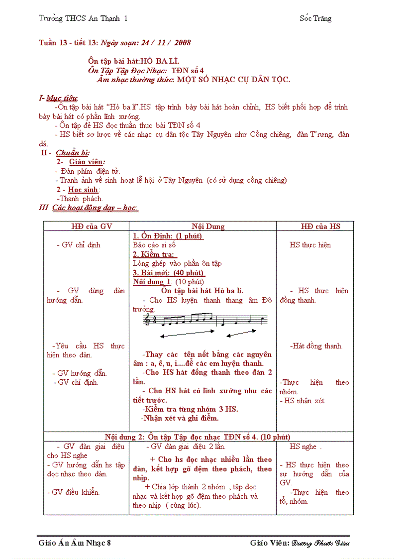image for page Giáo án âm nhạc 8 Mới nhất đây