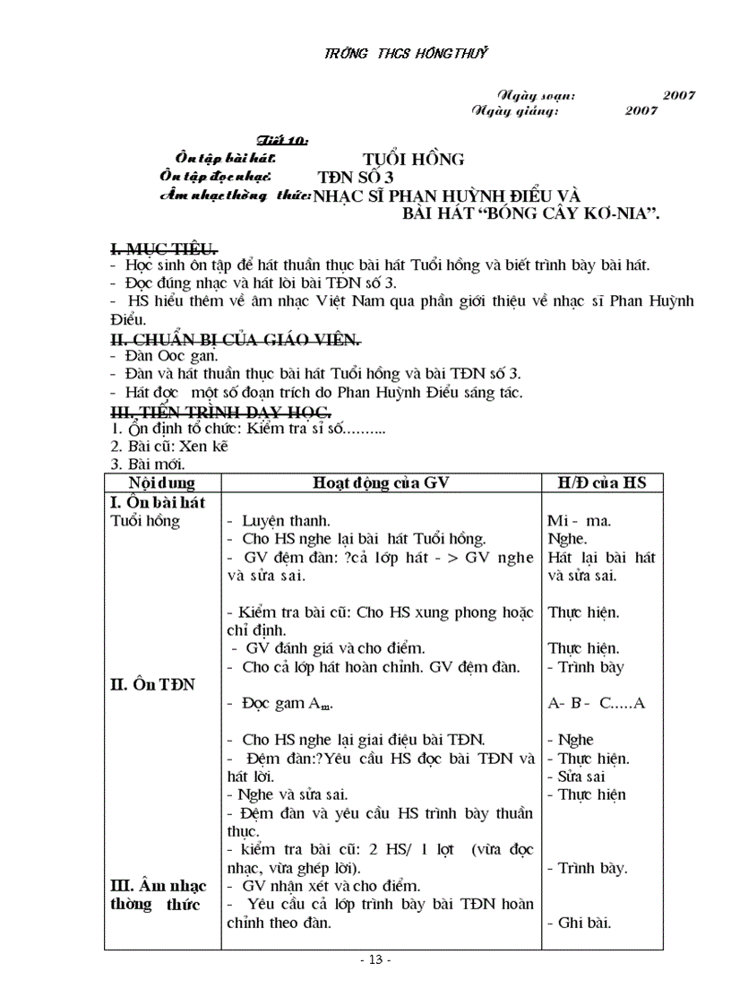 image for page Giáo án Âm nhạc 8 TK