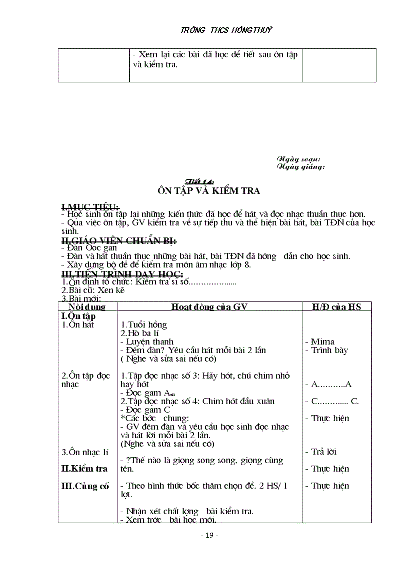 image for page Giáo án Âm nhạc 8 TK