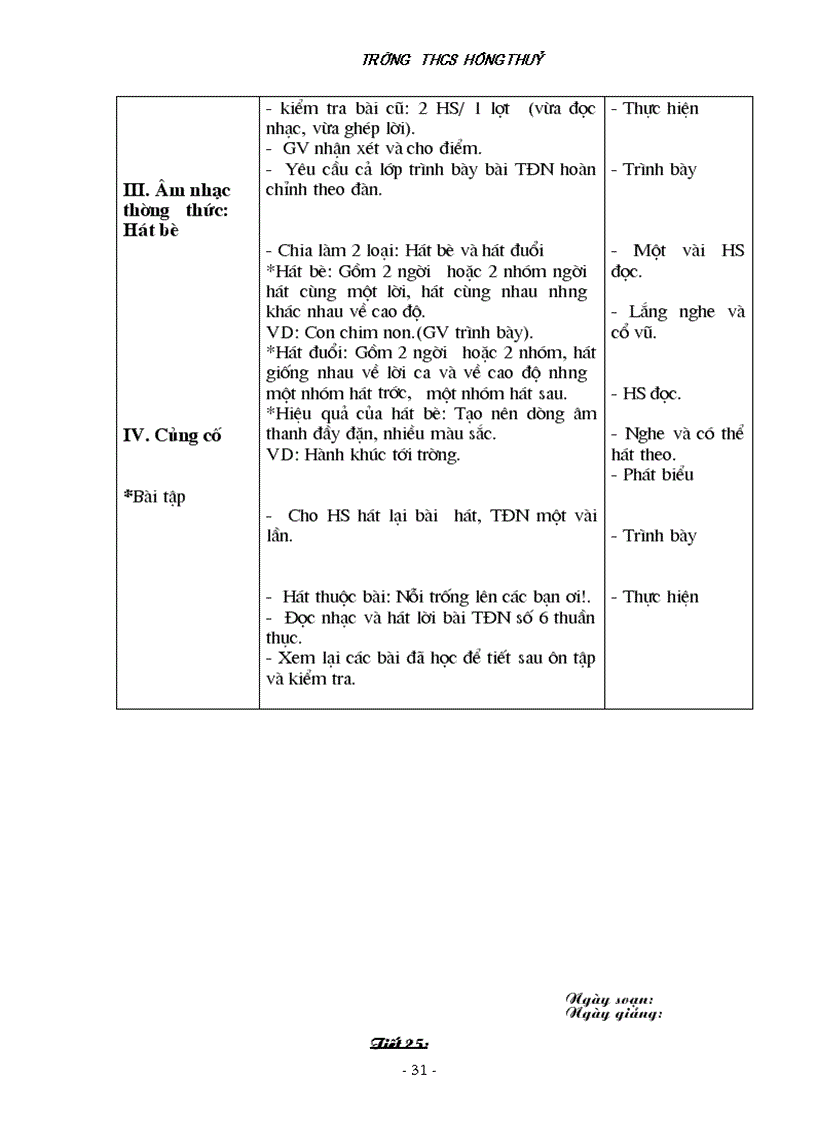image for page Giáo án Âm nhạc 8 TK