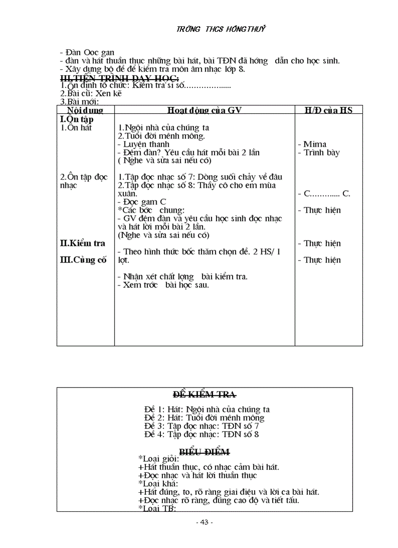 image for page Giáo án Âm nhạc 8 TK