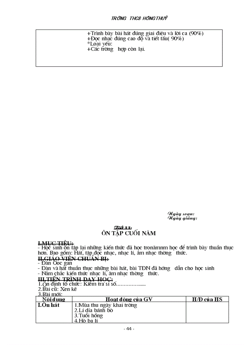 image for page Giáo án Âm nhạc 8 TK