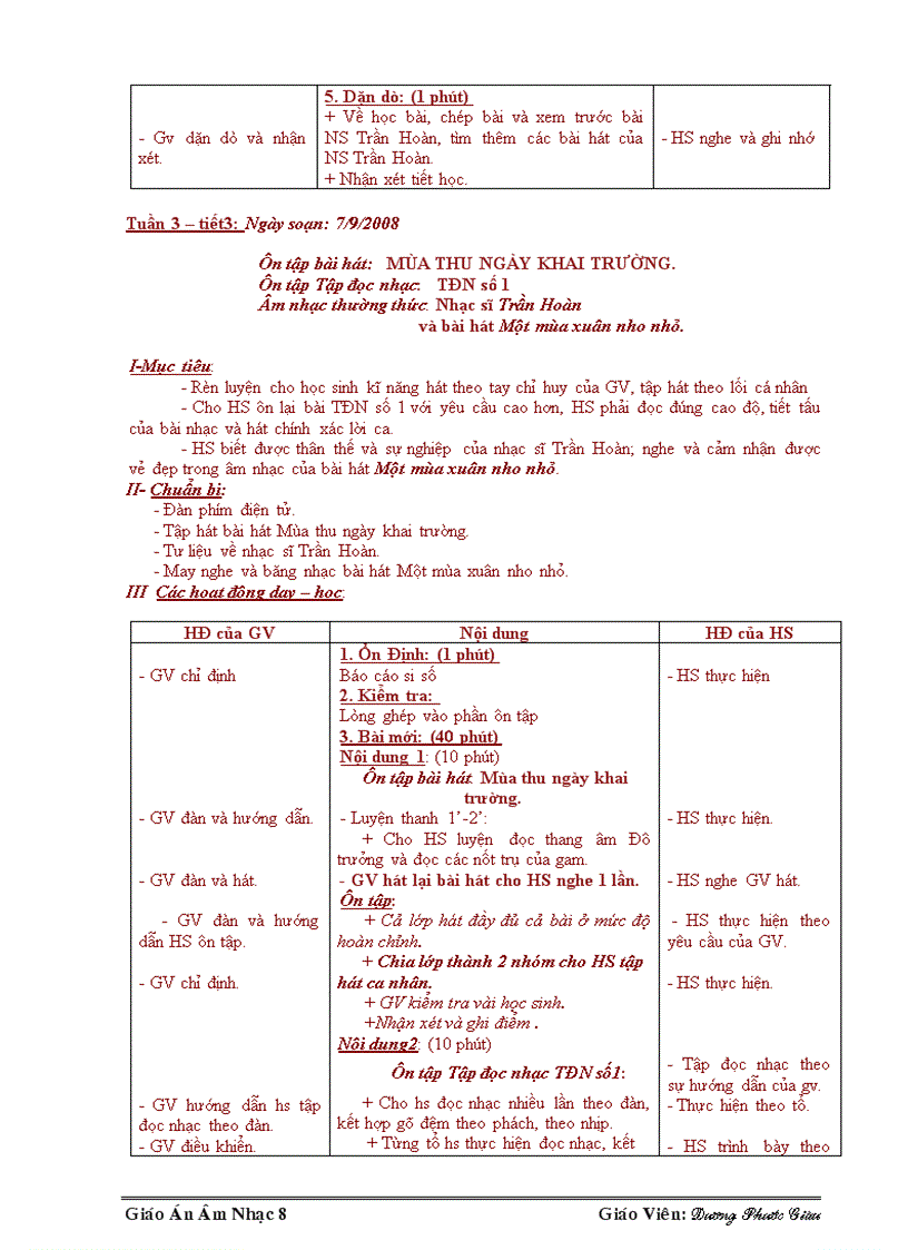 image for page Giáo án Âm nhạc 8 trọn bộ