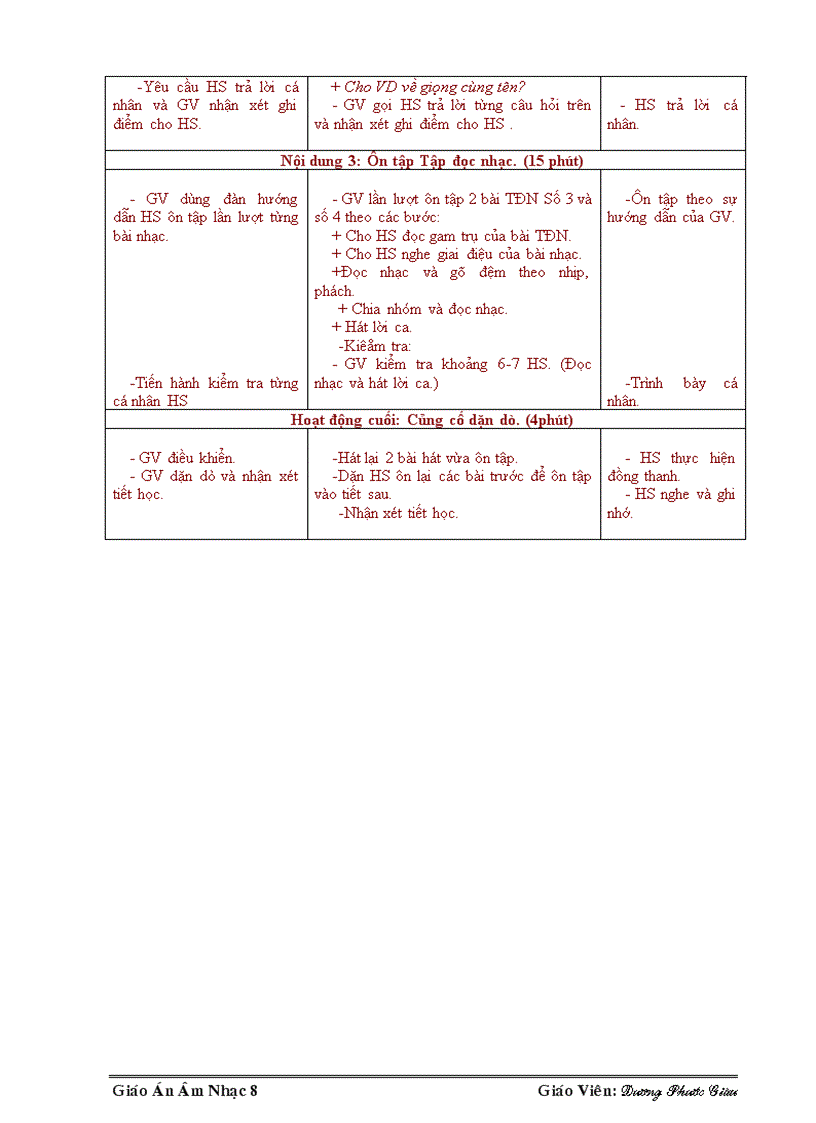 image for page Giáo án Âm nhạc 8 trọn bộ