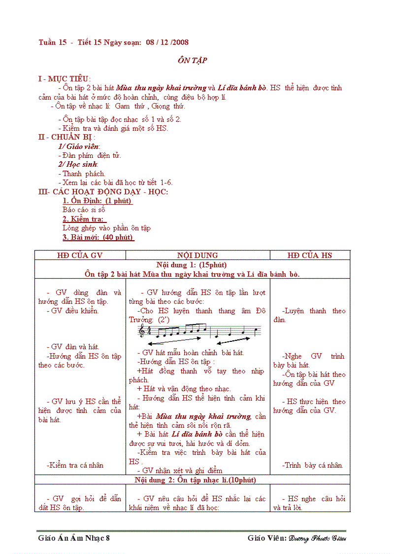 image for page Giáo án Âm nhạc 8 trọn bộ