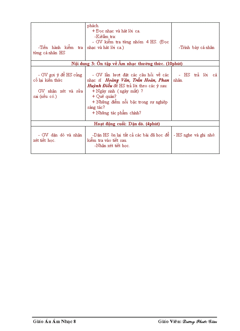 image for page Giáo án Âm nhạc 8 trọn bộ