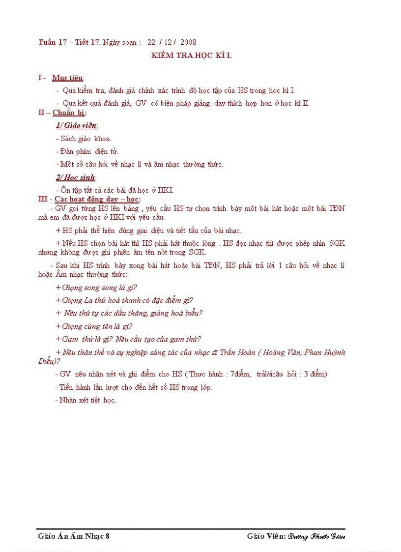 image for page Giáo án Âm nhạc 8 trọn bộ