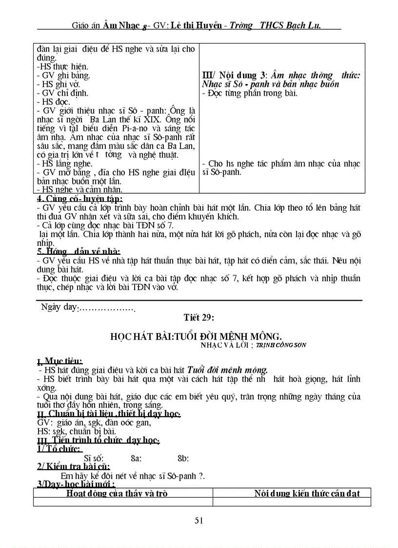 image for page Giao An Am nhac 8 2 cot