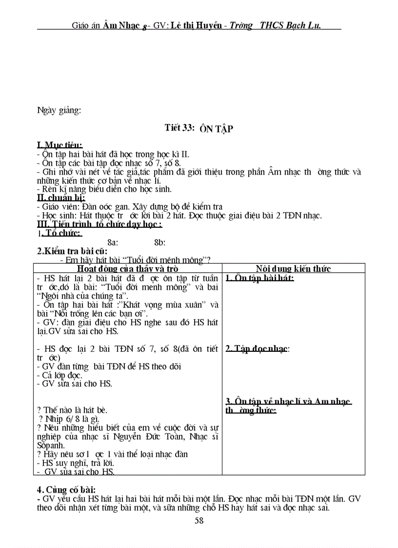 image for page Giao An Am nhac 8 2 cot