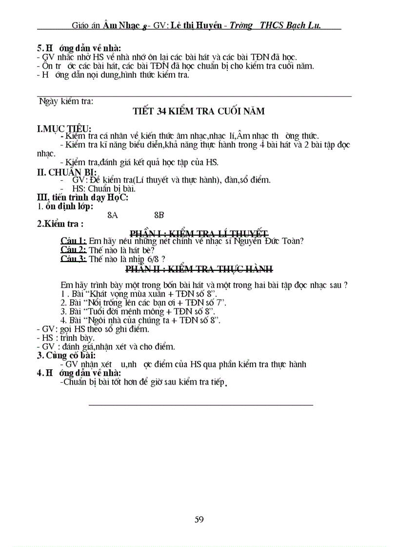 image for page Giao An Am nhac 8 2 cot