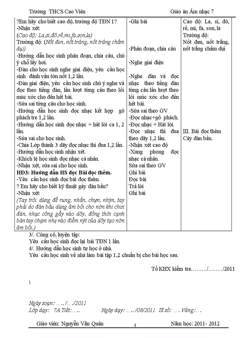 image for page Giáo án âm nhạc bài 14
