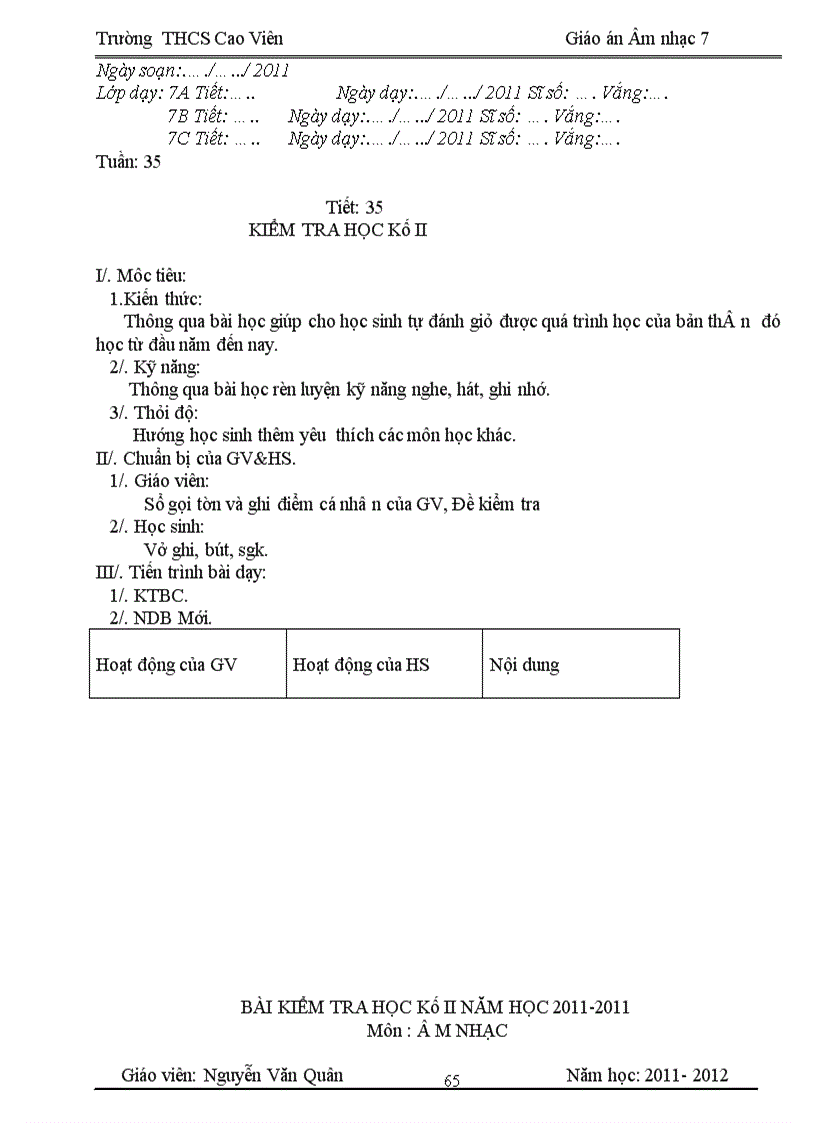 image for page Giáo án âm nhạc bài 14