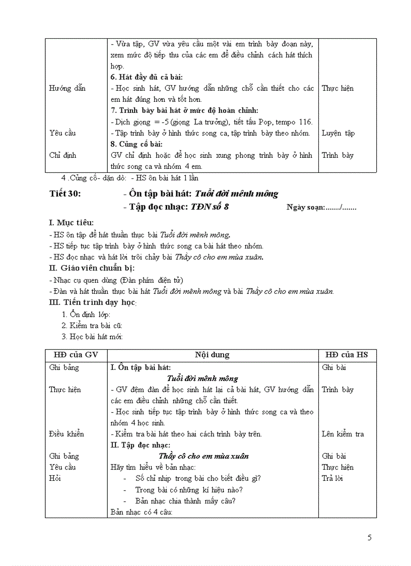 image for page Giao an âm nhac lơp 8