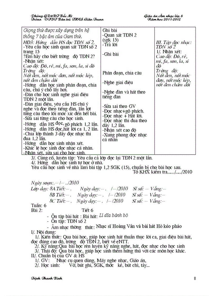 image for page Giáo án âm nhạc8 cả năm 3 cọc