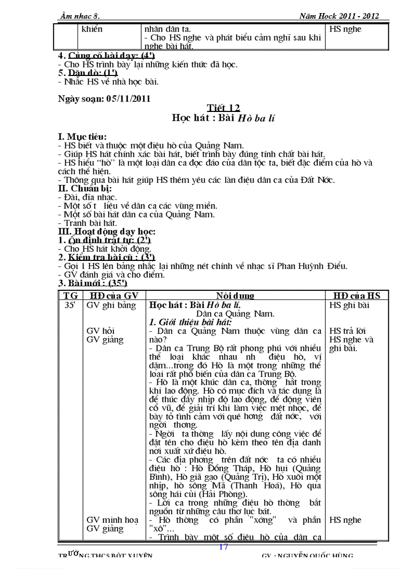 image for page Giao An NHac 8 Moi