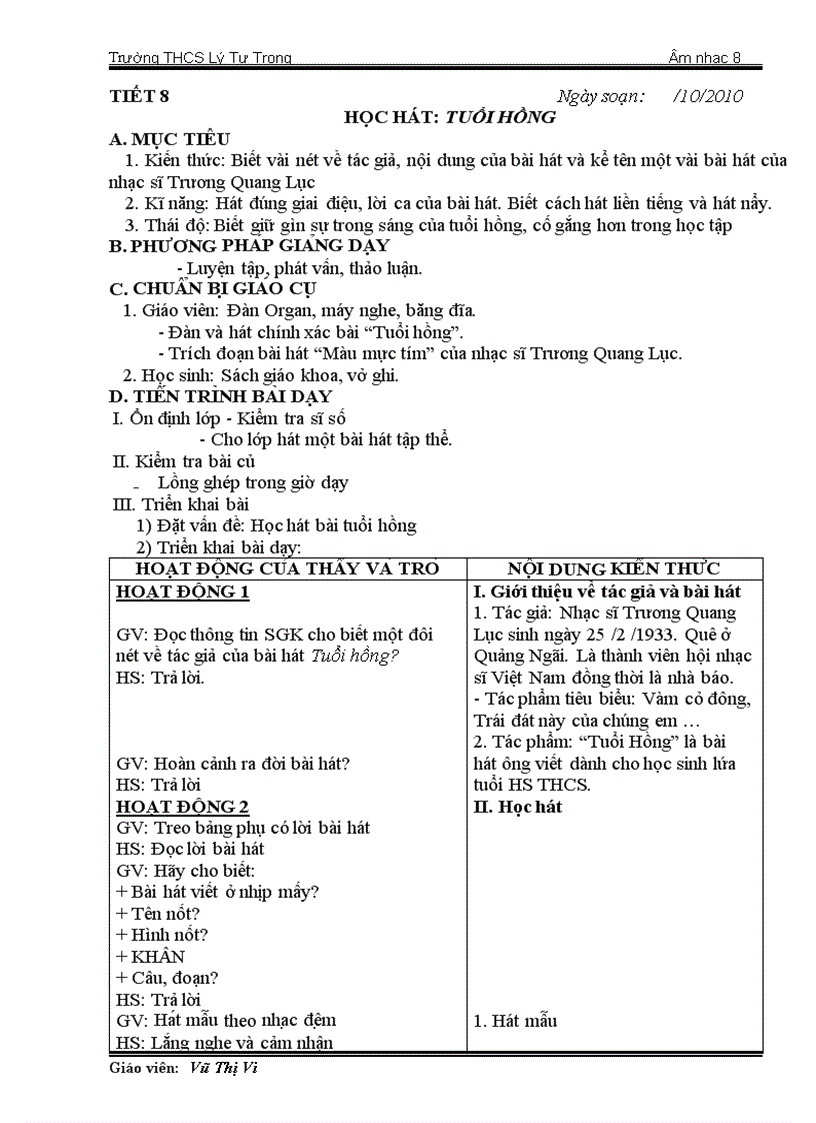 image for page Giáo án Nhạc 8 t1 6