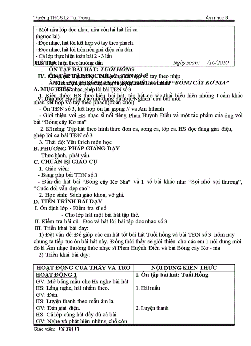 image for page Giáo án Nhạc 8 t1 6