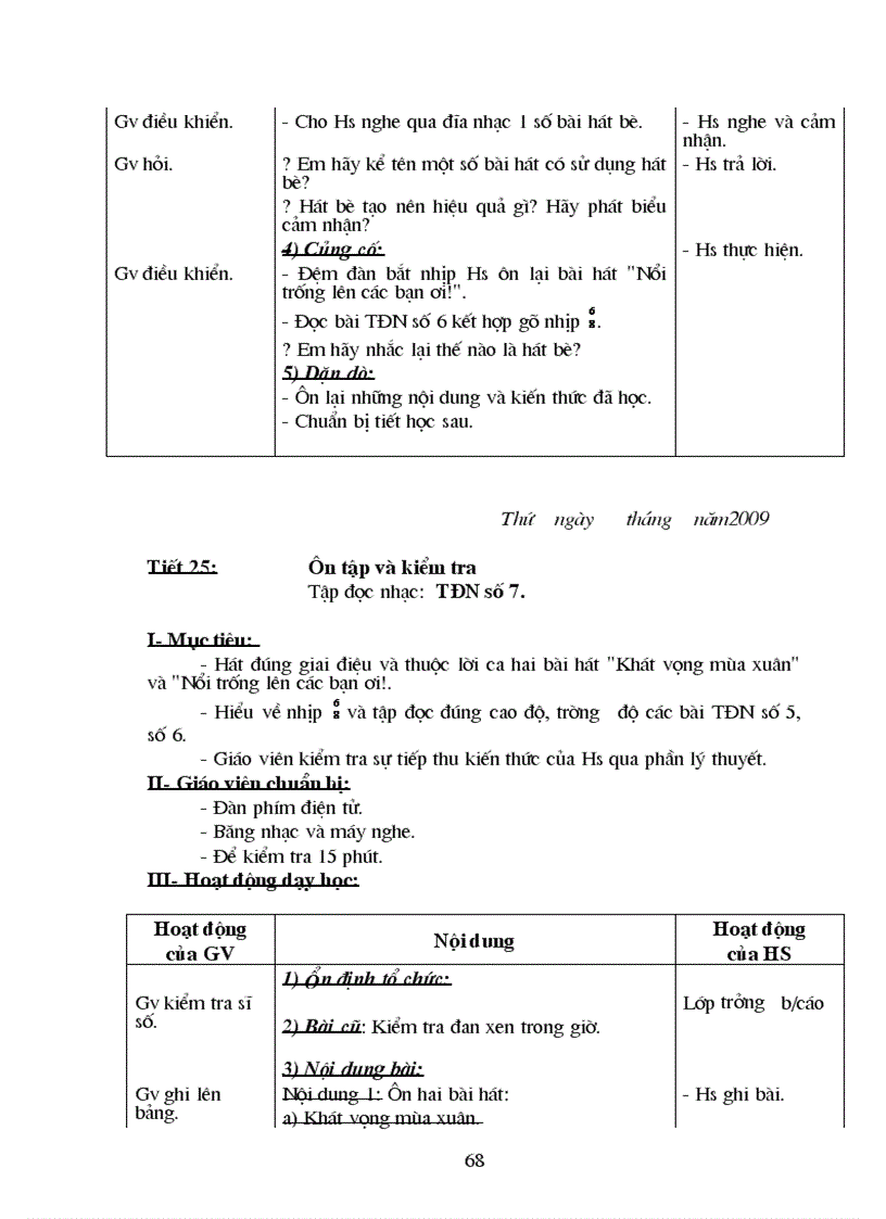 image for page Giáo án Âm nhạc 8 Mới 1