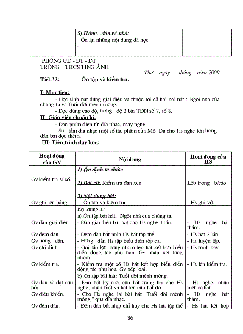 image for page Giáo án Âm nhạc 8 Mới 1