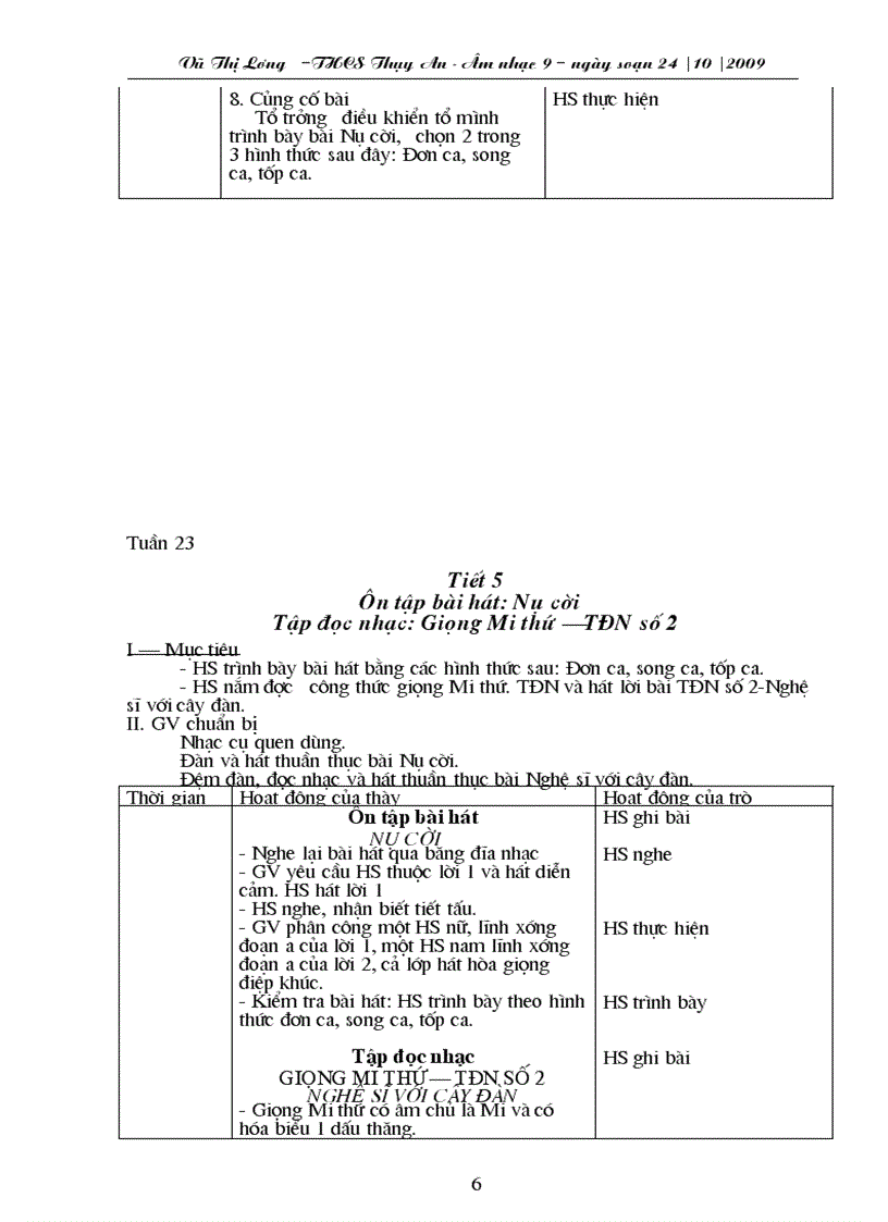 image for page Giáo án Âm nhạc 9 1