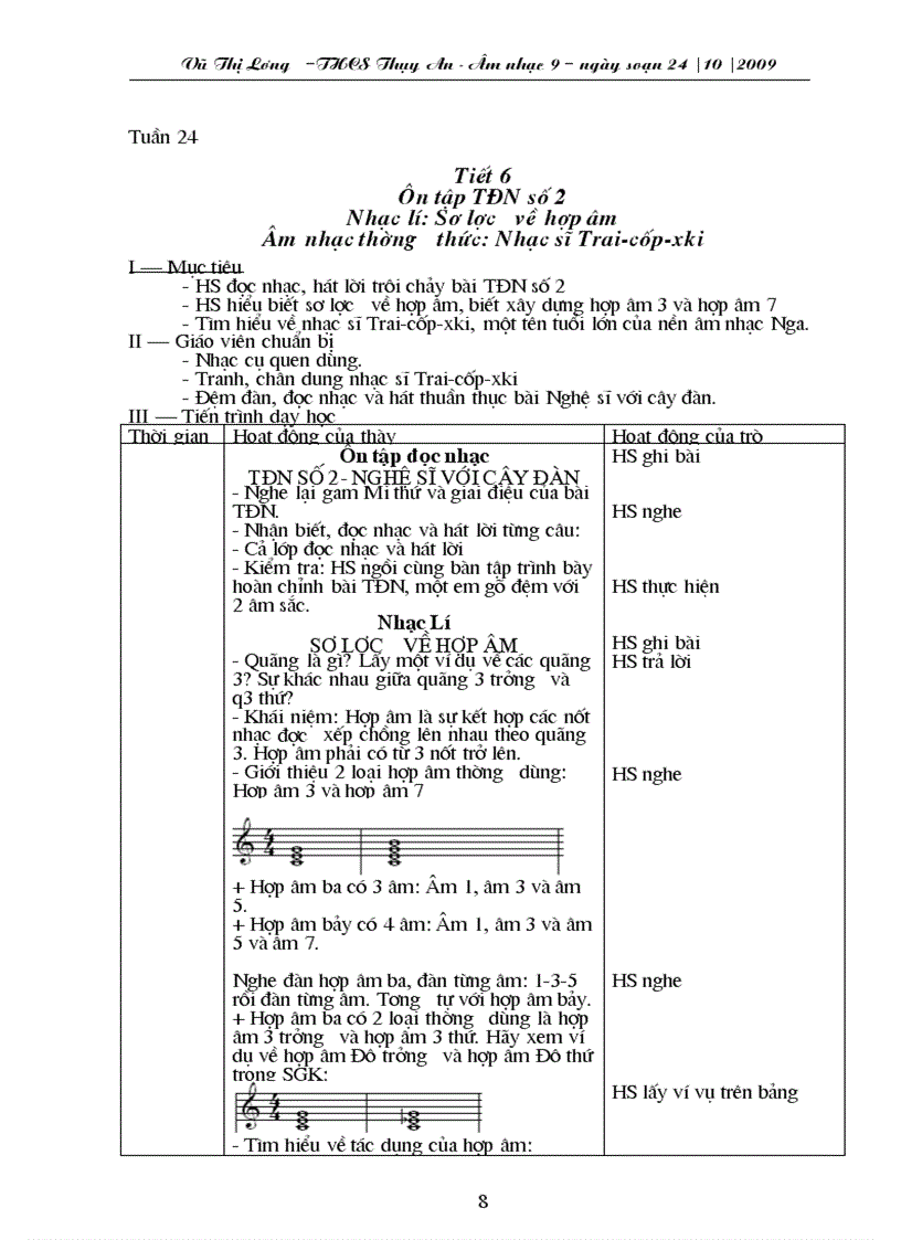 image for page Giáo án Âm nhạc 9 1