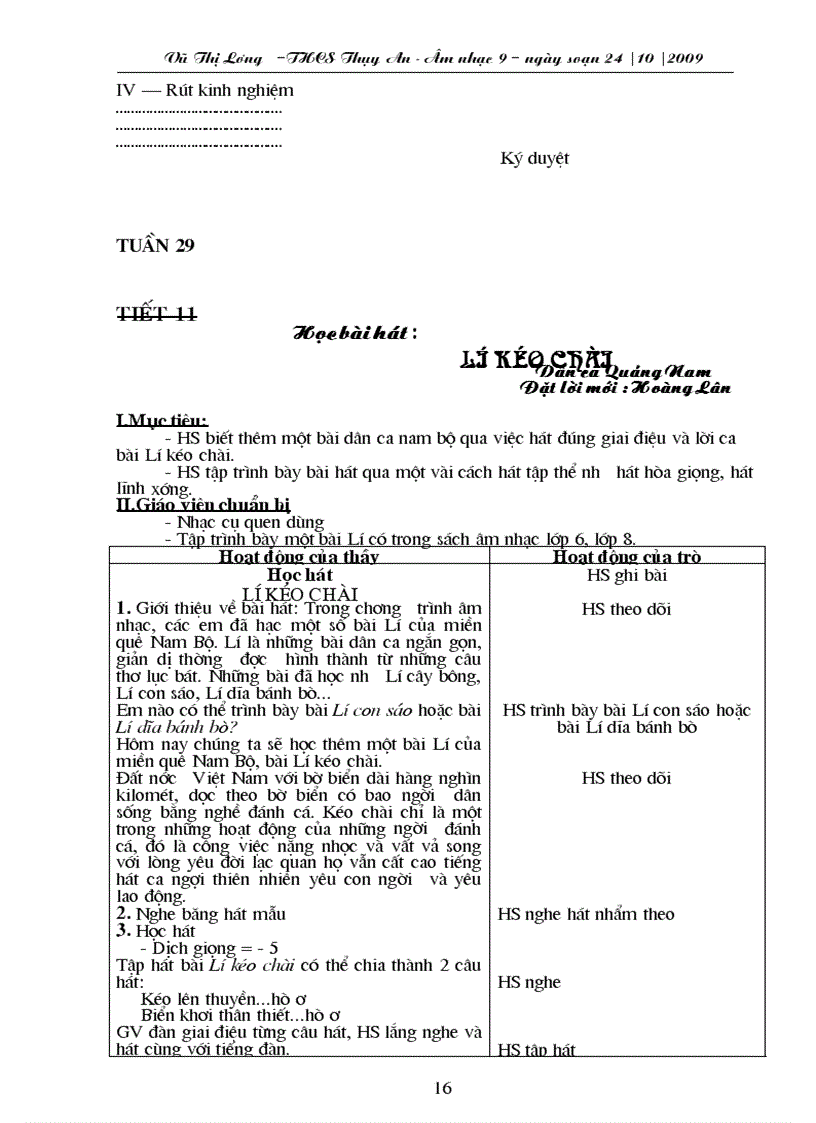 image for page Giáo án Âm nhạc 9 1