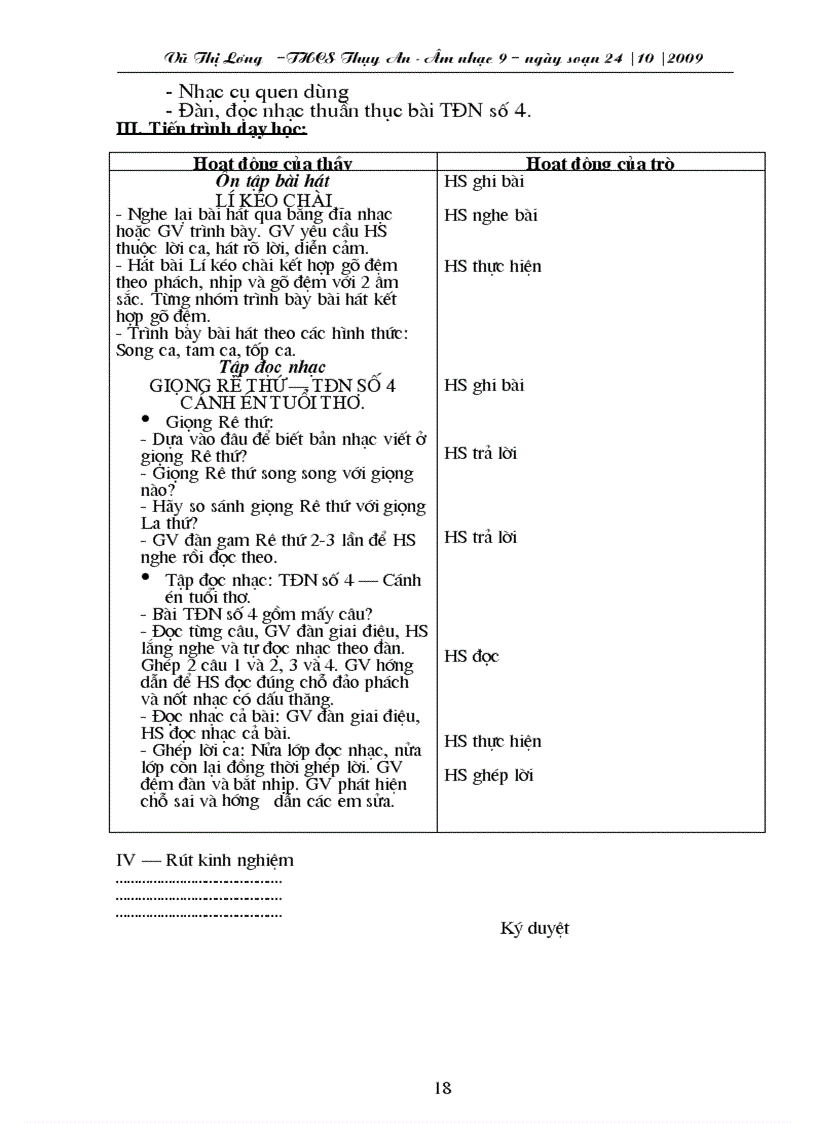 image for page Giáo án Âm nhạc 9 1