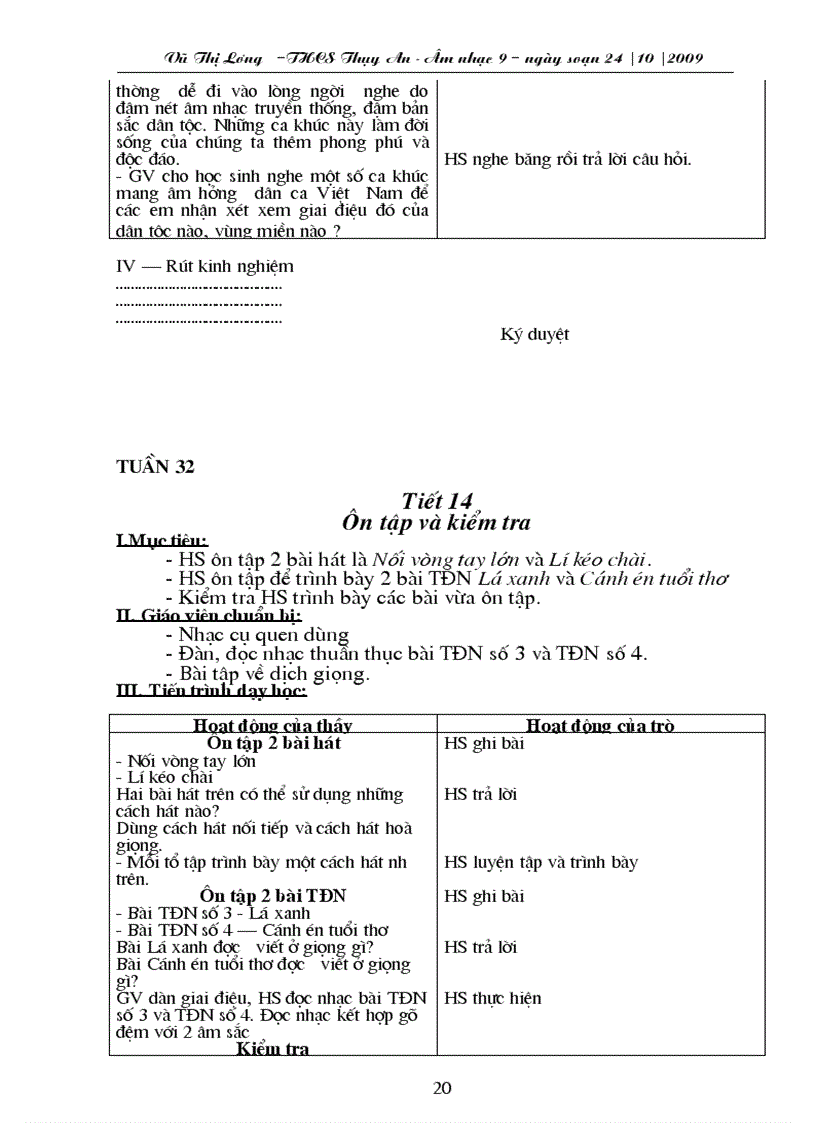 image for page Giáo án Âm nhạc 9 1