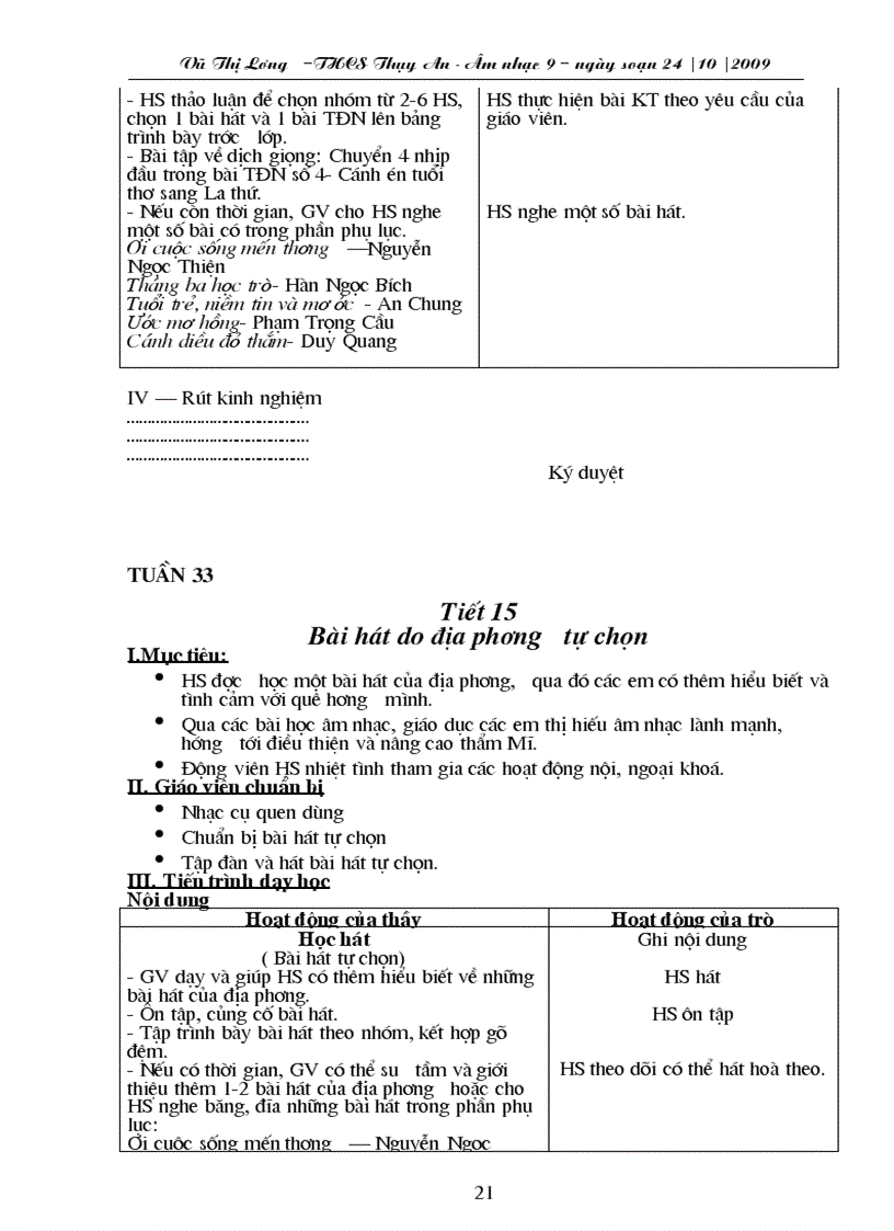 image for page Giáo án Âm nhạc 9 1
